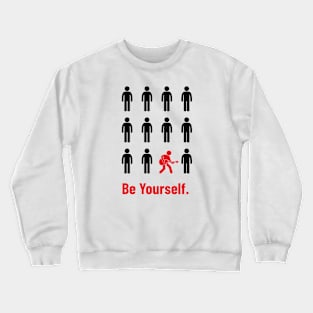 Be Yourself Guitarist Stickman Silhouette Light Theme Crewneck Sweatshirt